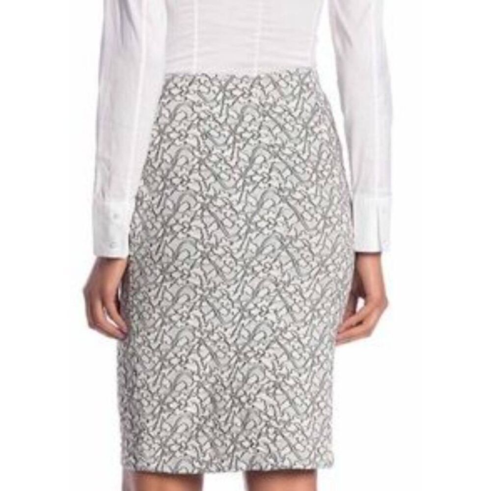 Philosophy Ivory Floral Jacquard Pencil Skirt